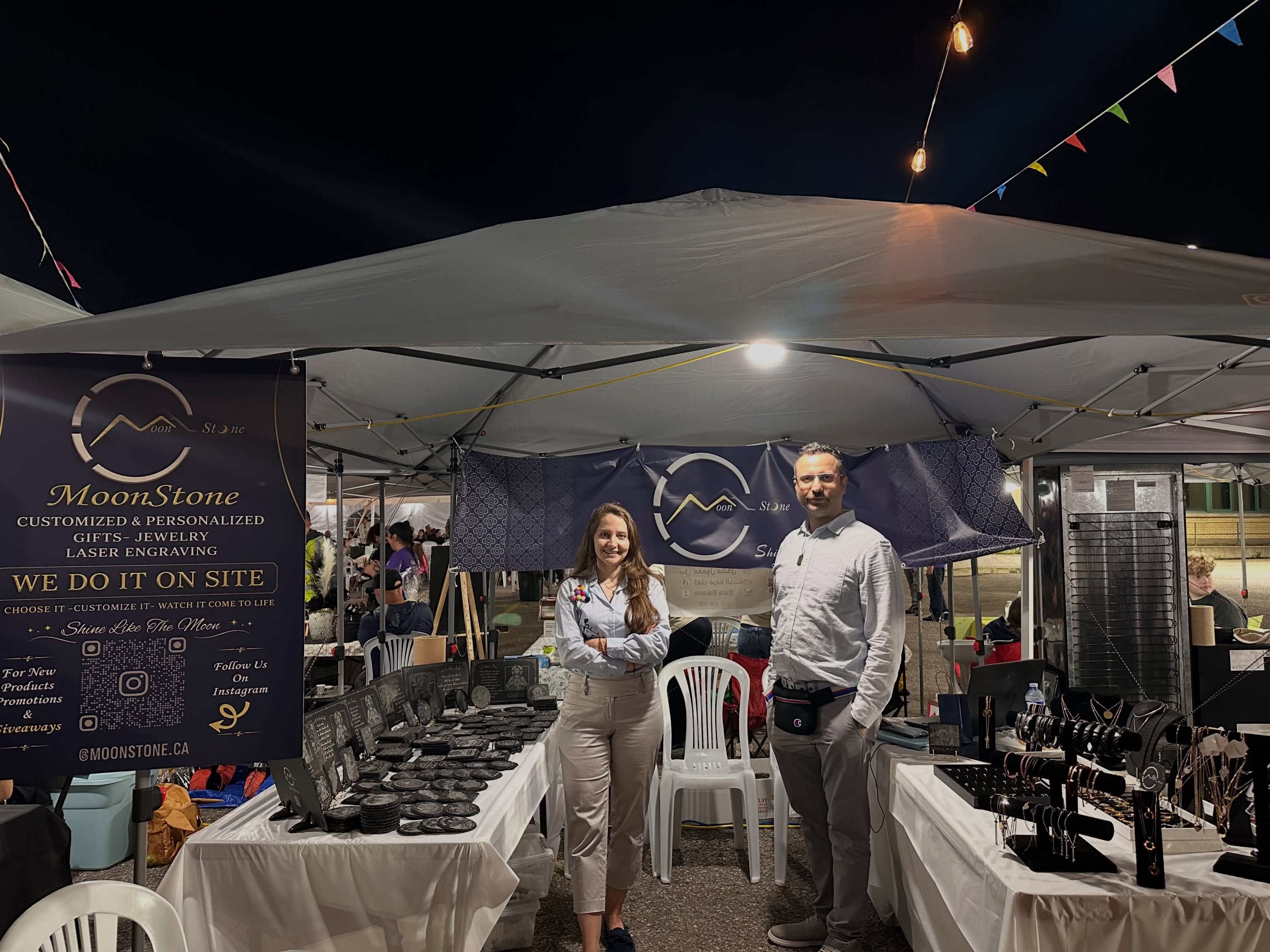 The MoonStone makers at their market booth